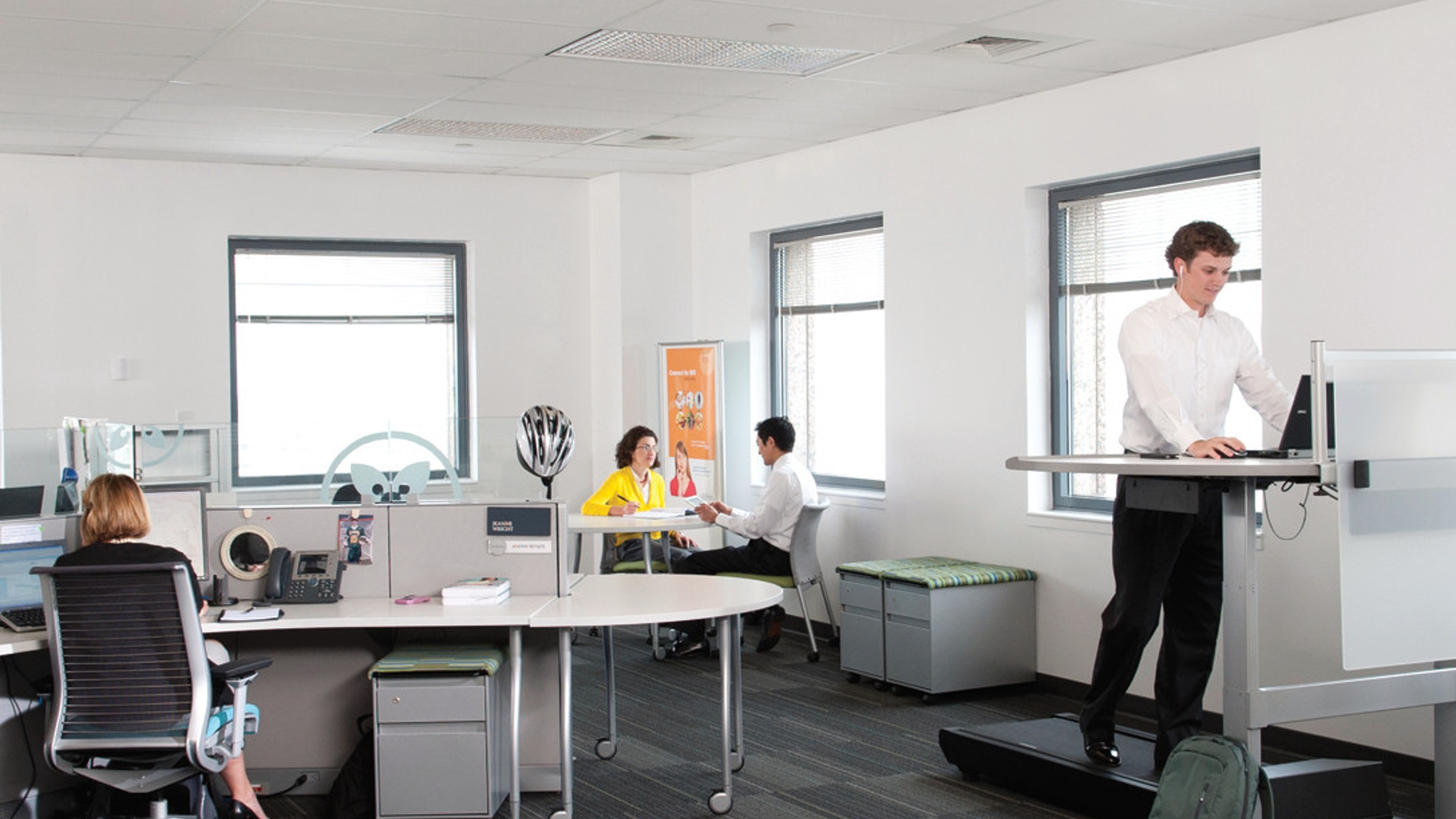 Workplace movement routine demonstration